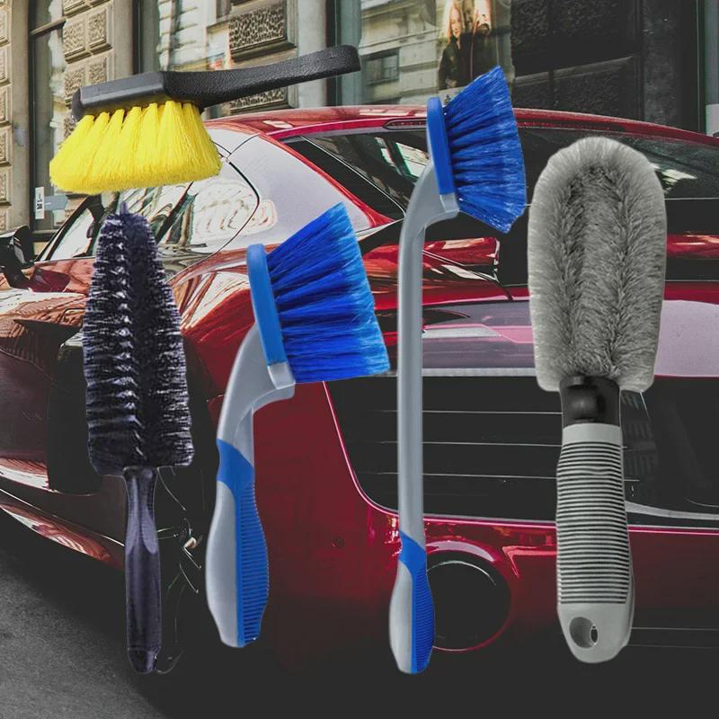 Синий набор для мытья шин и колесных дисков для обслуживания и чистки