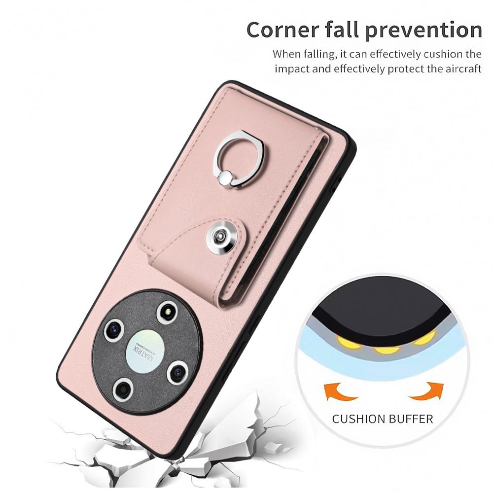 Accordion Folding Wallet Card Holder with RFID Shielding Material Phone Case Ring Holder Leather Case for Huawei Honor 90 X50i X9A X8B X9B MAGIC5 Lite