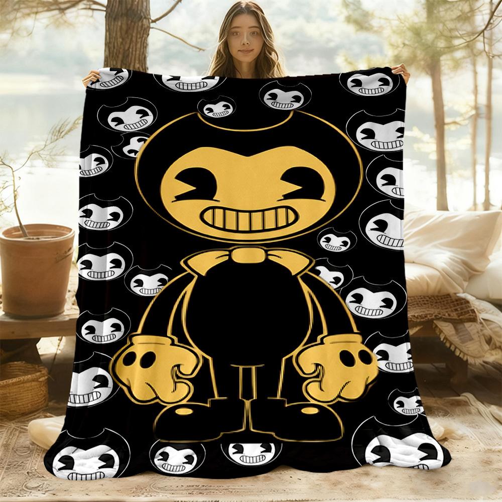 1 шт. Фланелевое плед-одеяло Bendy and the Ink Machine для улицы - HD-печать, легкое, мягкое, теплое, для любого сезона, для дивана, кровати, путешествий, кемпинга 030