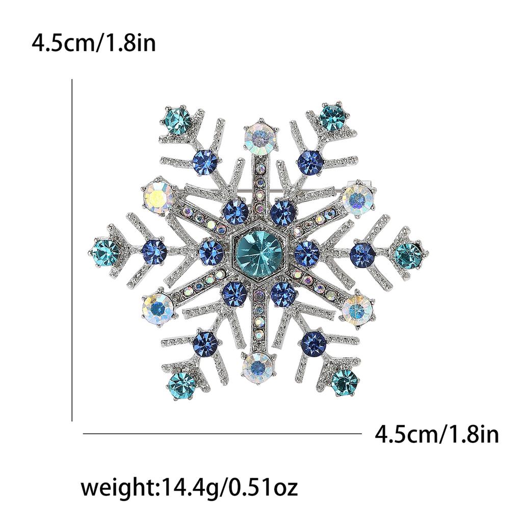 Rhinestone Snowflake Brooches for Women Unisex Christmas Pins Multi-color Available Fashion Jewellery Accessories Gifts