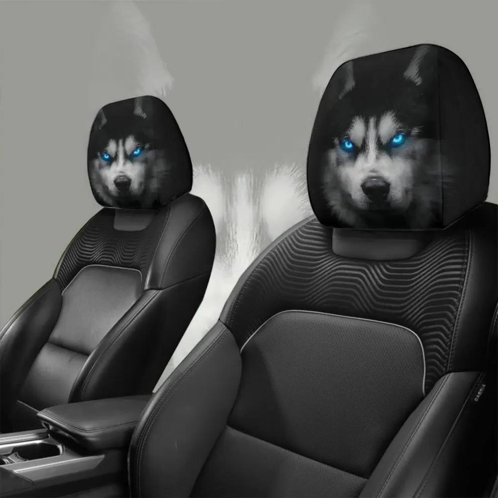 Черная дышащая накидка на подголовник автомобиля 'Timberwolf', устойчивая к пятнам, выдвижная, детали интерьера автомобиля, идеальный подарок на праздник
