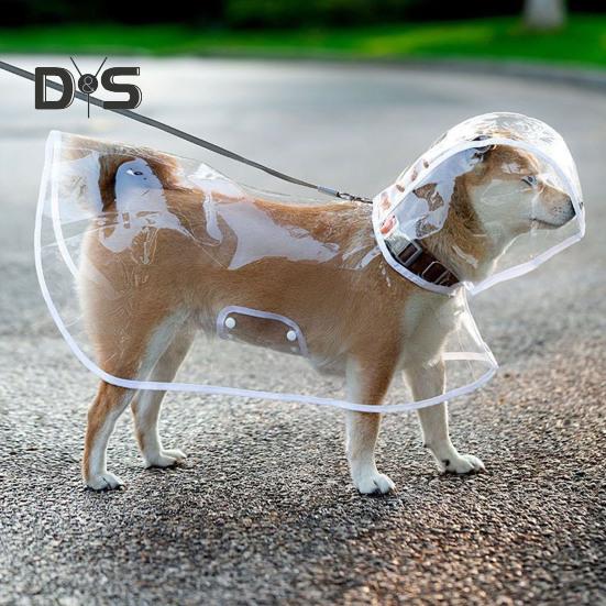 Прозрачный дождевик для домашних животных с капюшоном, водонепроницаемая куртка, модное легкое пальто для домашних животных, пончо для маленьких и средних собак и кошек