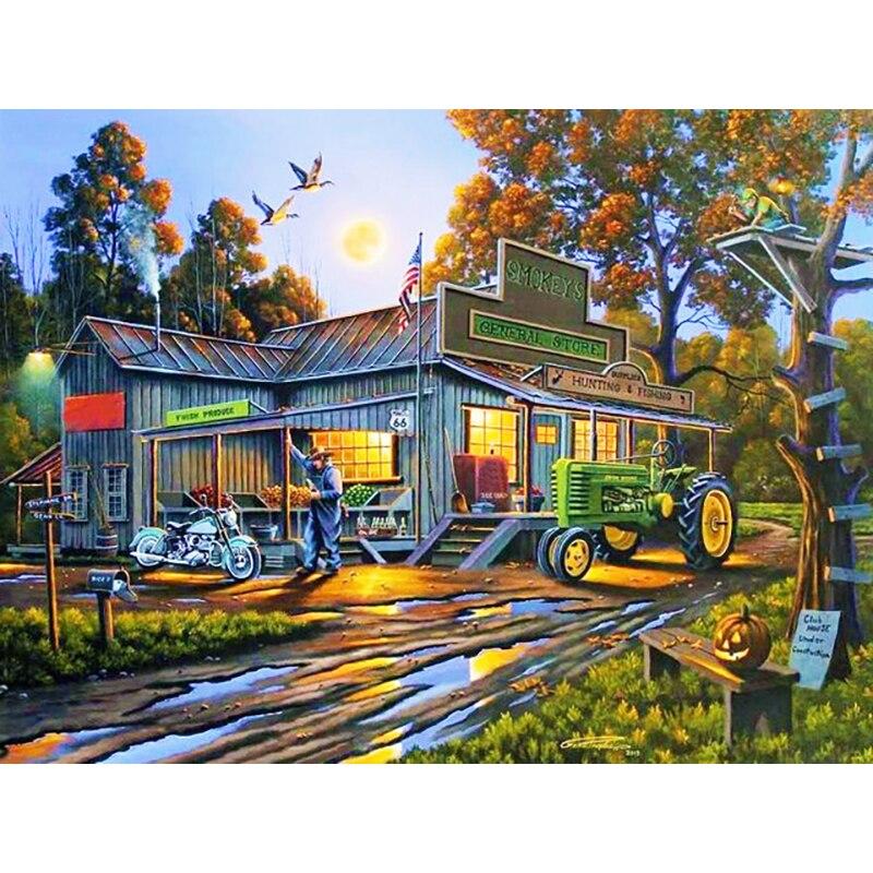 Новый 5D DIY алмазная живопись пейзаж Алмазная вышивка деревня вышивка крестом полная круглая дрель домашний декор ручной художественный подарок