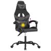 Gaming Chair Swivel Black and Gray Artificial Leather