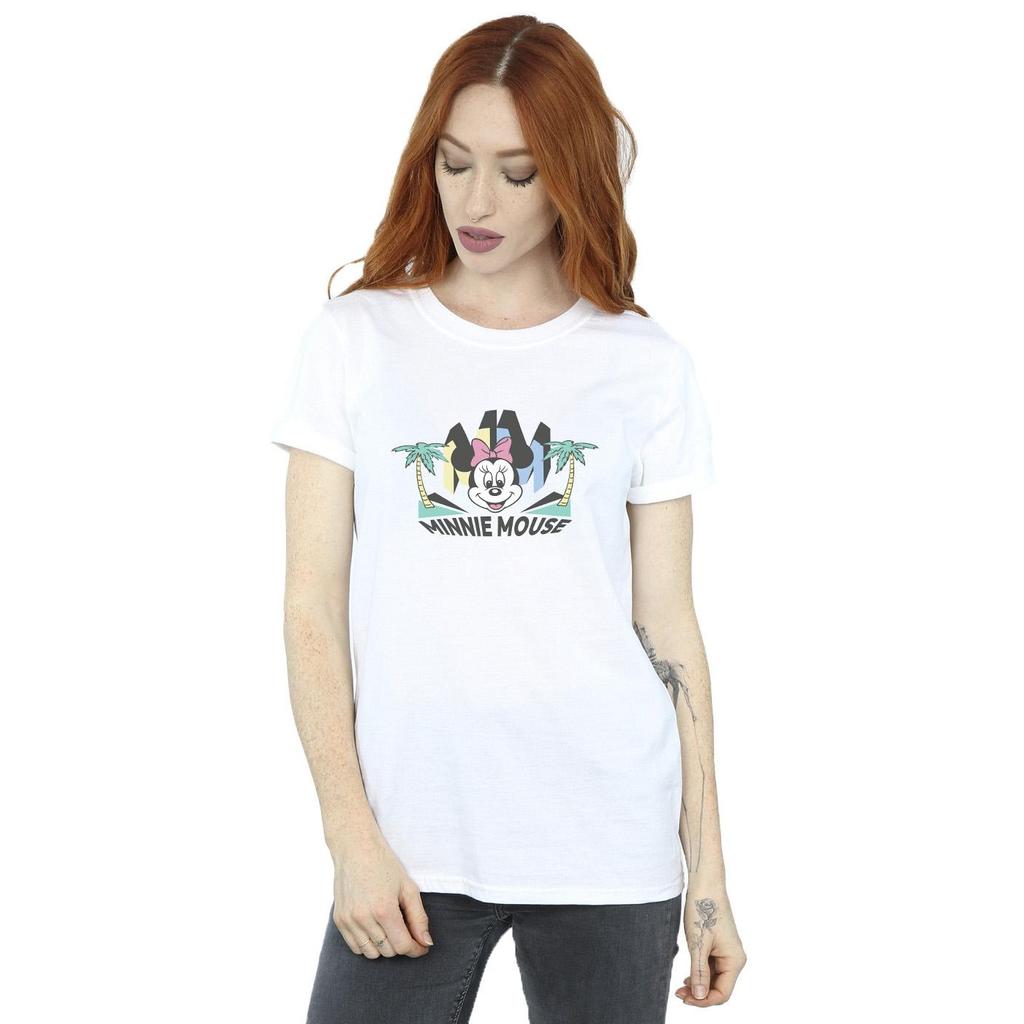 Disney Womens/Ladies Minnie MM Palm Cotton Boyfriend T-Shirt
