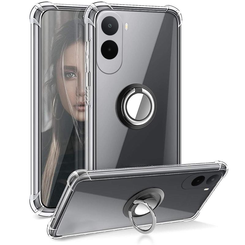 Чехол для Xiaomi Poco C81 Pro с кольцом-держателем, ультратонкий, прозрачный, для автомобильной навигации, из мягкого силикона, прозрачная крышка, корпус для телефона Xiaomi Poco C81 Pro