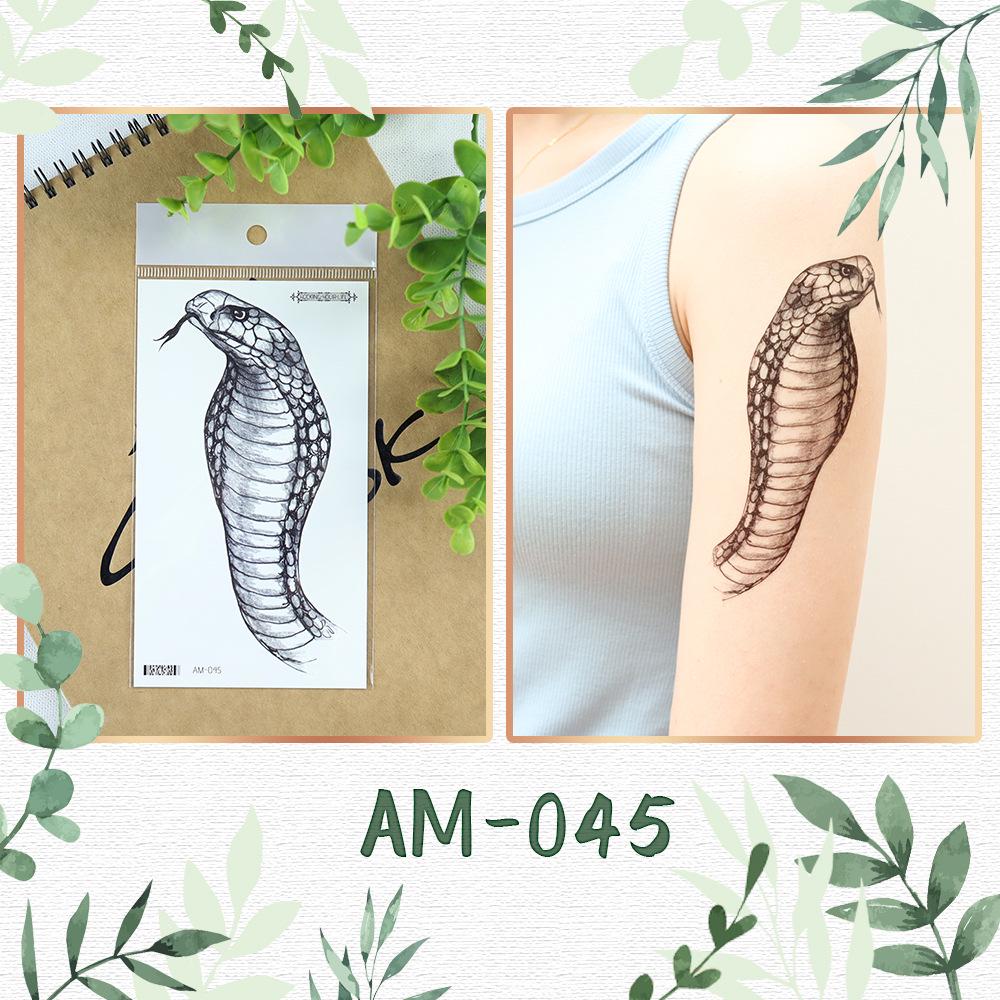 «Модные водонепроницаемые наклейки-татуировки в виде змеи и цветка для мужчин и женщин — крутой, модный дизайн для руки»