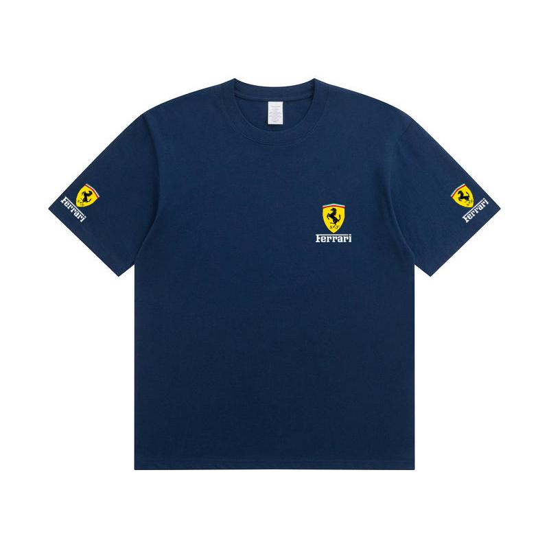 Парные Оверсайз Футболки Ferrari F1 Racing Классический Принт Короткий Рукав Мотоспорт Повседневная Уличная Одежда
