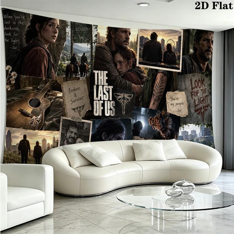 The Last Of Us Wall Tapestry Aesthetic Wall Hanging Printed Fabric Blanket Decorative Tapestries for Bedroom Living Room Home Decor