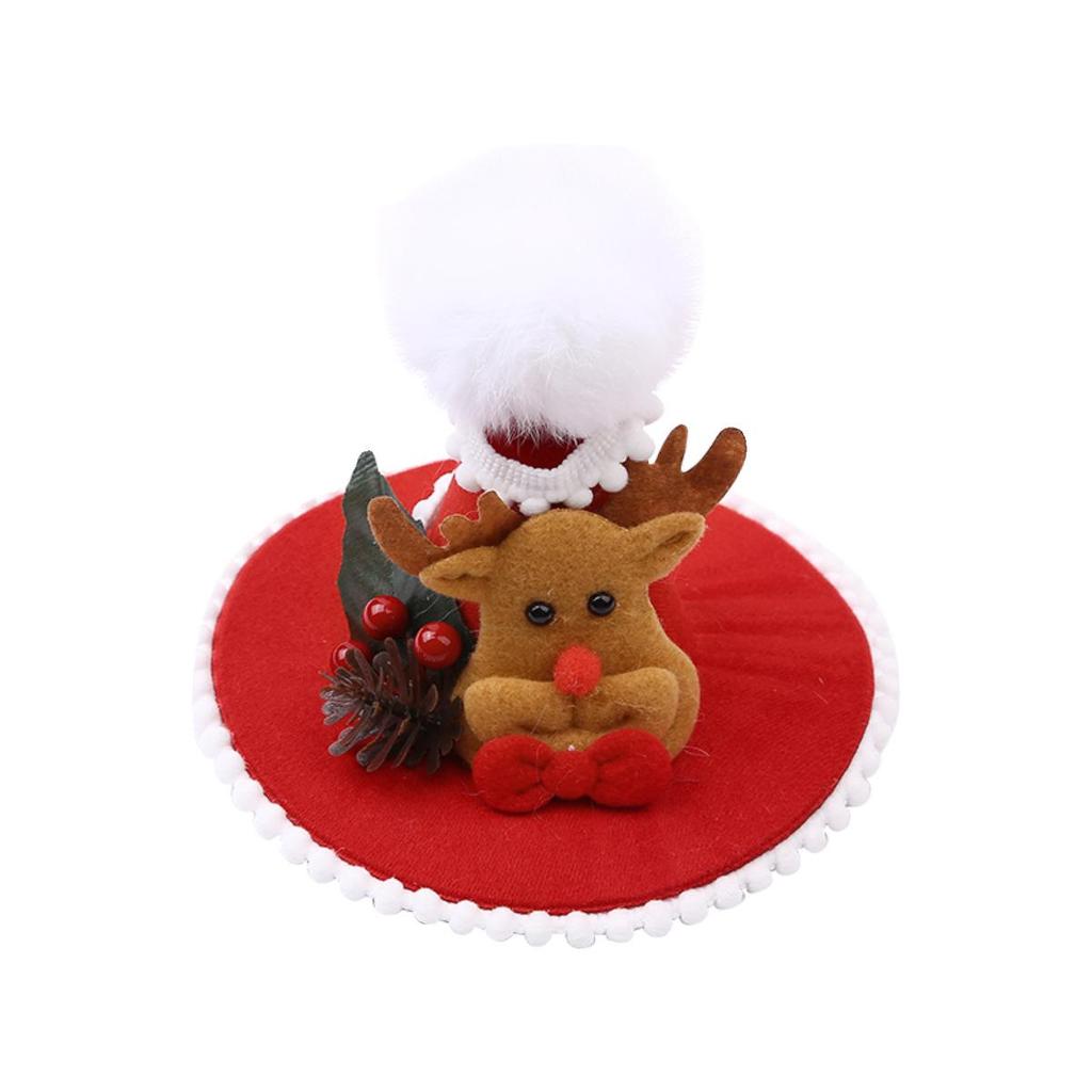 Женский красный 3D галстук-бабочка, шляпа-цилиндр с оленем - Рождественский праздничный аксессуар для волос