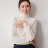 Женский кашемировый свитер с высоким воротником и рукавами реглан - Утепленный, универсальный, однотонный для осени/зимы