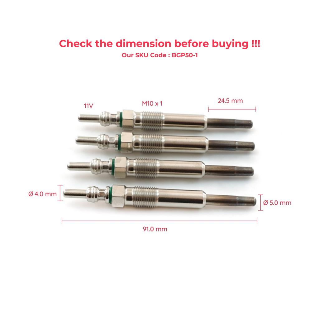 BGP50-1 4 шт. Свечи накаливания GX82 0100226373 для Renault Opel Nissan Dacia Suzuki Mitsubishi 11 Вольт