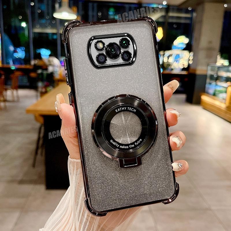 Pocox3pro Роскошный чехол-держатель с покрытием для Xiaomi Mi Poco X3 Pro X3pro Pocox3 Nfc противоударный защитный силиконовый чехол-подставка Poko X 3