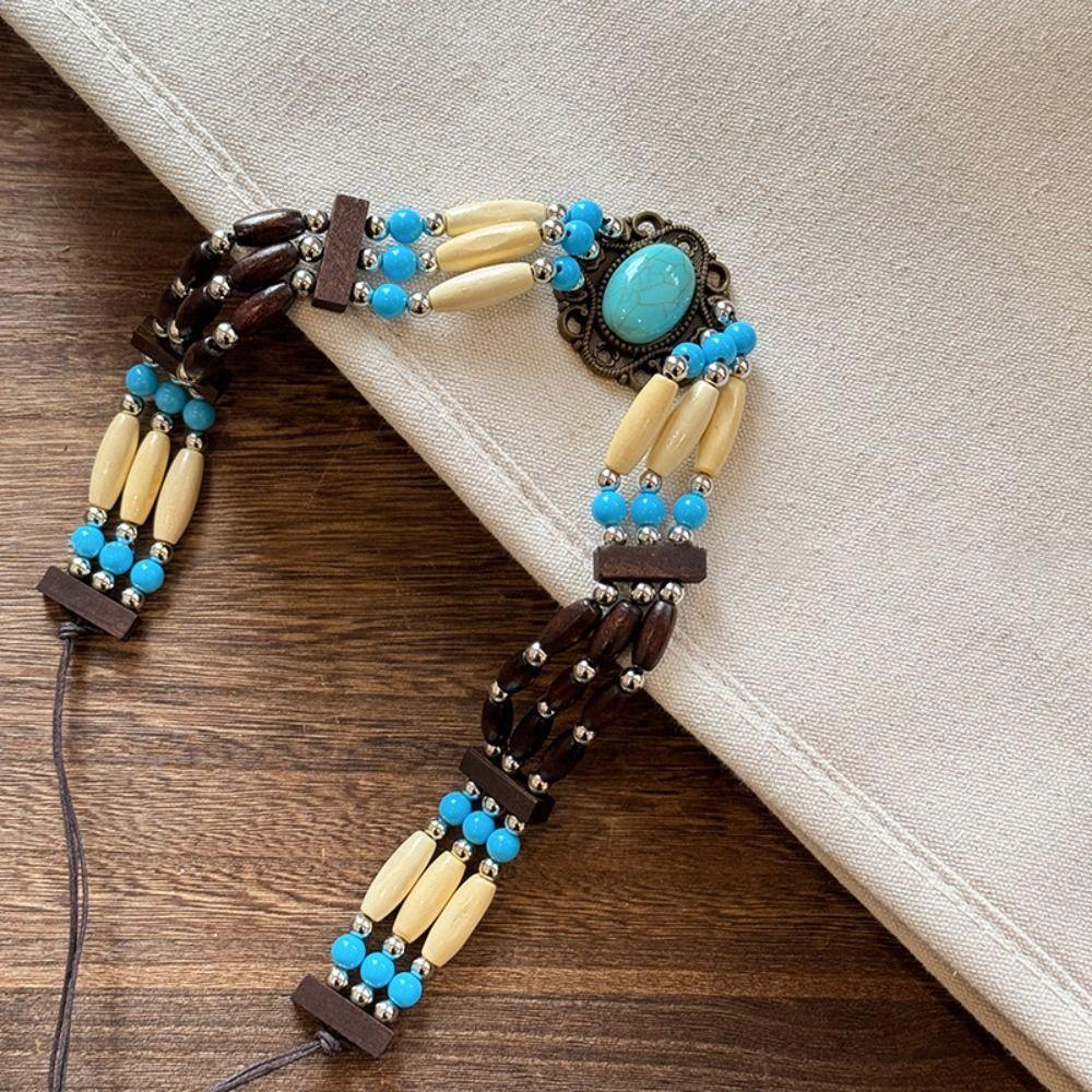 Waistband Bohemian Style Waist Chain PU Leather Weave Belt Elegant Ethnic Style Belt Dancing