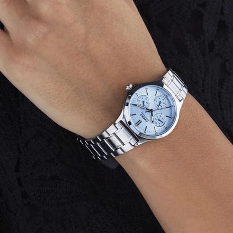 Casio Серия STANDARD Мода Business Casual Классический указатель Три циферблата Шесть стрелок Римская шкала Водонепроницаемый Кварцевый механизм Нержавеющая сталь LTP-V300D-2A