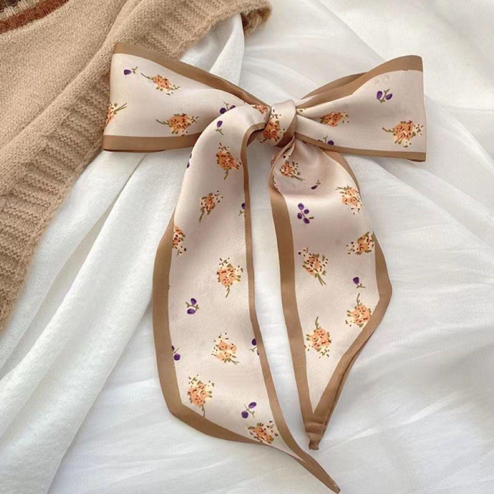 1/4pcs Hair Accessories Skinny Silk Scarf Foulard Ribbon Scarves Bag Wrist Bandana Women Spring