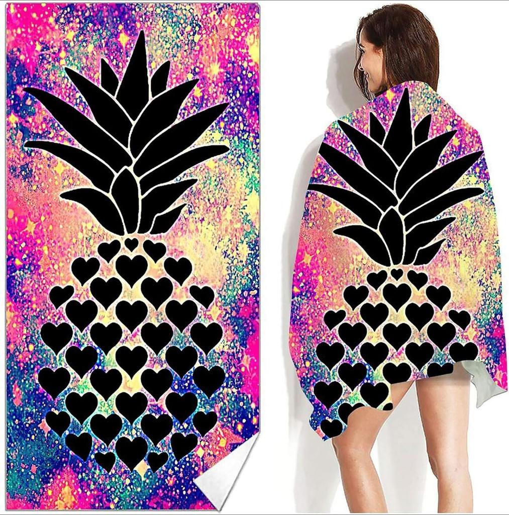 Pineapple arts Beach Towel for Family stuffs friends Gifts Quick-Dry Sand free For Bath Yoga Tourism Beach GYM Camping Swimming