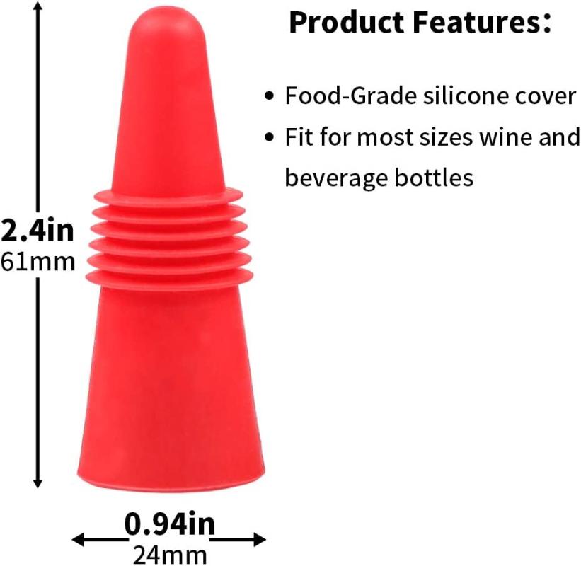 Silicone Beverage Bottle Stoppers, Decorative Bottle Sealer for Champagne Wine Saver ,5 Colors Mixed Wine Stoppers with Grip Top