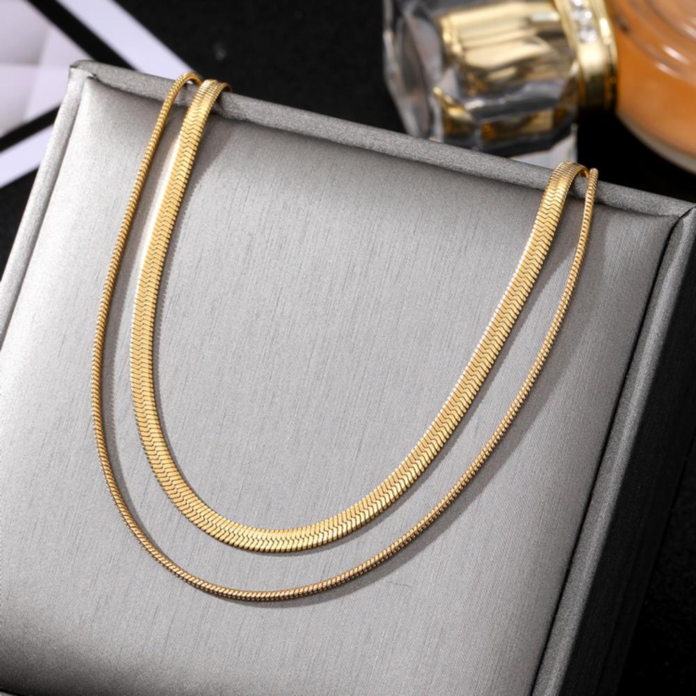 Модное роскошное ожерелье из двух предметов для девочек. Простая и универсальная цепочка на ключицу, демонстрирующая тонкий шарм и благородный темперамент, подарочное ожерелье.