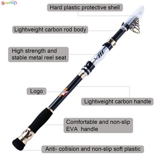 Fishing Rod Carbon Fiber Telescopic Fishing Pole Lengthened Hollow Handle Rods for Bass Carp Fishing
