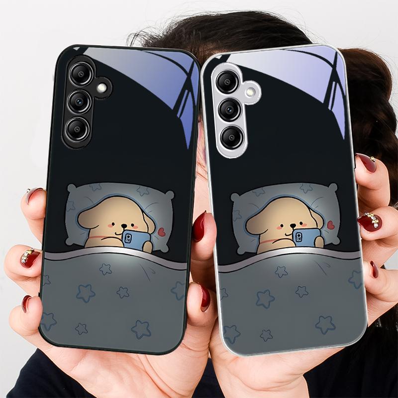 Поздний пес Самец Для Samsung Galaxy A01 02 03 Core A04 A14 4G A13 54 34 31 20 25 23 22 5G S21 Ultra S20 Стеклянный Чехол для Телефона