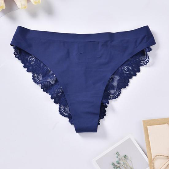 Lace Thongs for Women Sexy G-String Underwear Seamless T Back Low Waist Panties Ice Silk Comfy Briefs