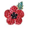 Fashion Painting Oil Red Rhinestone Red Flower Brooch Corsage Female Personality Safety Pin