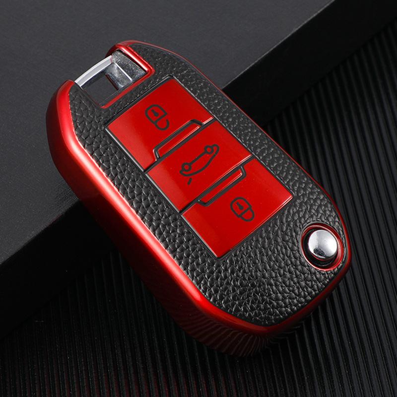 New TPU Car Flip Key Case Cover Shell For Peugeot 208 308 408 508 2008 3008 4008 5008 Accessories