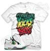 Белая футболка SICK KICKS для кроссовок J1 4 Rasta Lucid Green Carnival Multi