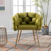 Luxurious, Modern Accent Chair, Vanity Chair with Metal Frame for Bedroom, Living Room, Dining Room
