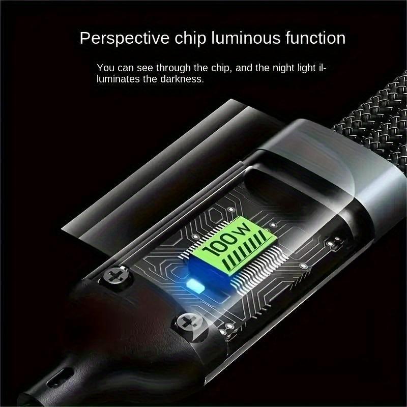 3 в 1 100 Вт USB Type C кабель для быстрой зарядки для iPhone, Xiaomi Poco, Samsung Micro USB Type C многопортовый кабель для зарядки