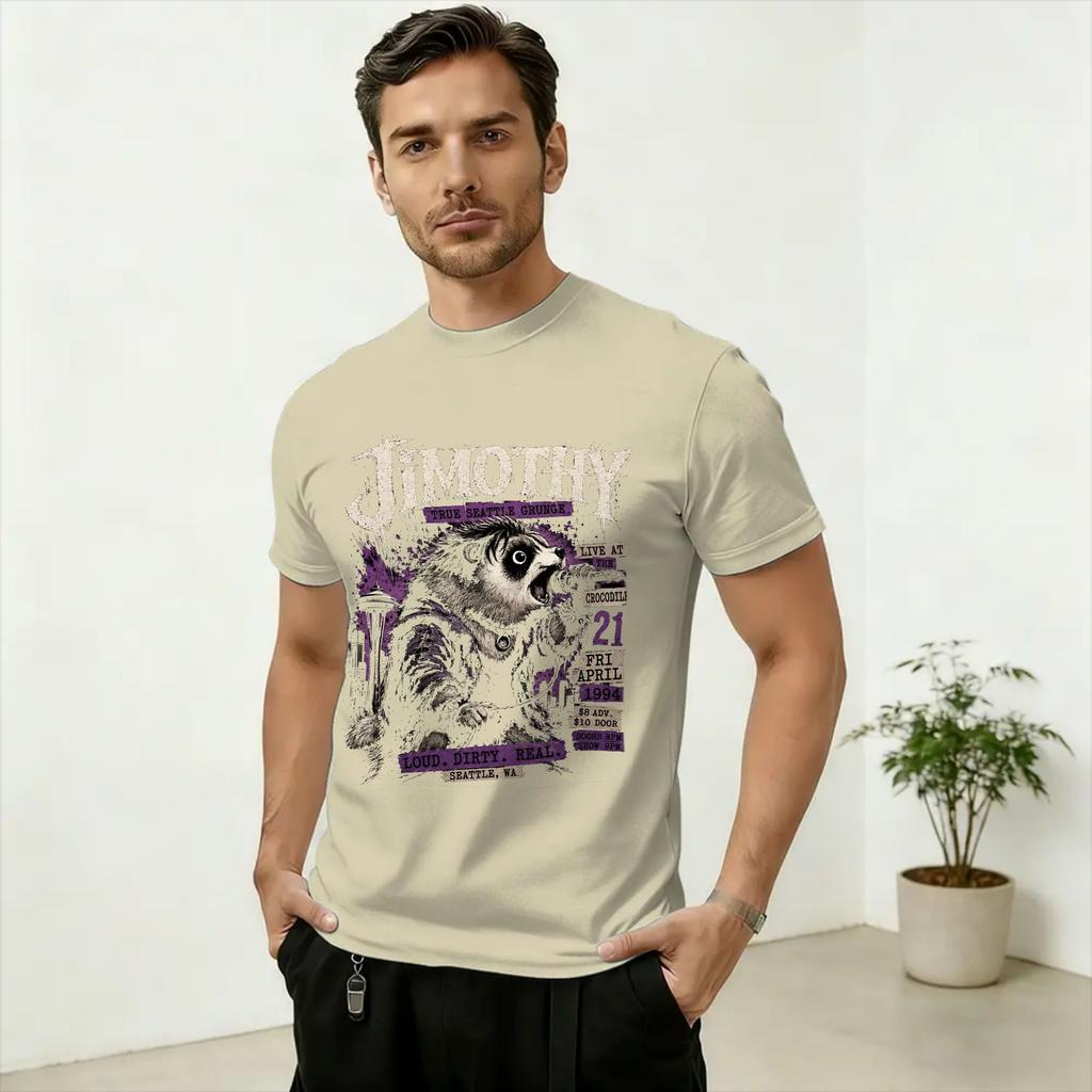 Jimothy True Seattle Grunge T Shirts Unisex's Cotton Crazy T-Shirts Round Collar Tee Shirt Short Sleeve Tops Summer