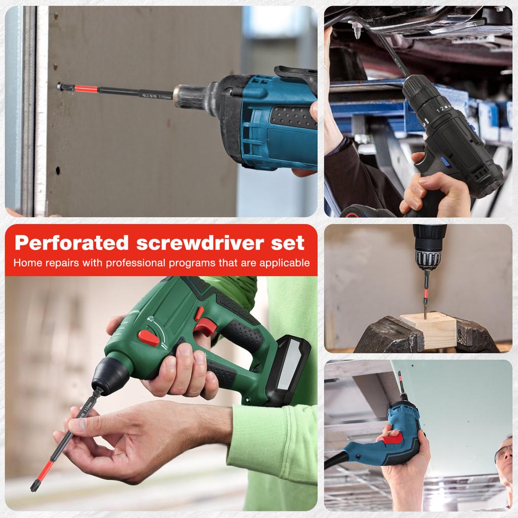 20pcs 65/110mm Impact Screwdriver Bit Set 1/4 Inch Hex Shank Slotted Heads Magnetic S2 Steel Cross Slot Screw Driver Drill Bits