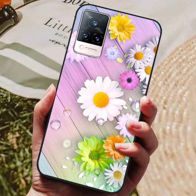 Для чехла Coque vivo V21e Силиконовая задняя крышка Чехол для телефона Для vivo V21e Чехлы Мягкий бампер Funda на vivo V2061 V21 e V 21e 6.44" Сумка