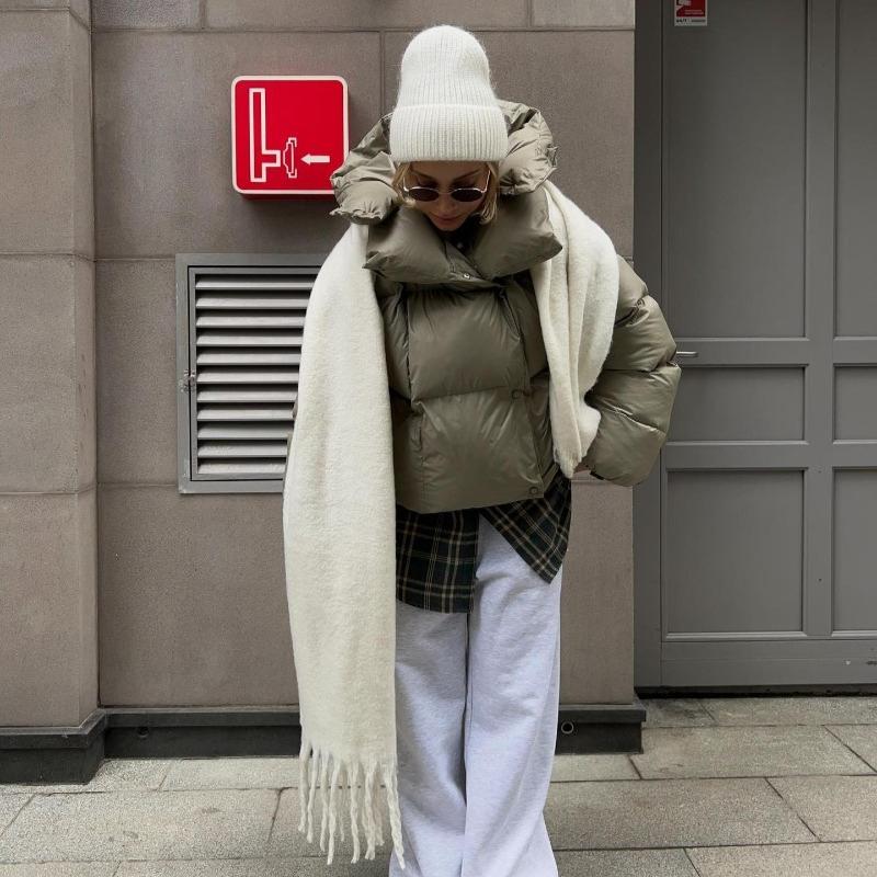 EastRogue Европейская и N Хлопковая куртка Зимняя Женская Куртка-пуховик Хлопковая куртка Модный стиль Индивидуальность Уличная Короткая Куртка с капюшоном