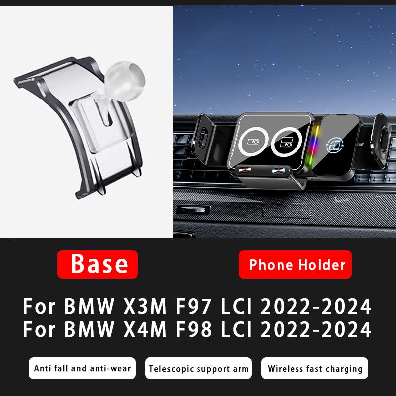 Для BMW 3 5 7 Серии X3 X4 X5 X6 X7 X3M X4M Z4 2019-2026 Автомобильная беспроводная зарядная станция Складной экран Быстрая зарядка