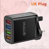 4-портовое USB-зарядное устройство для мобильных телефонов и планшетов 3А - Стандарты США/ЕС, Разноцветное