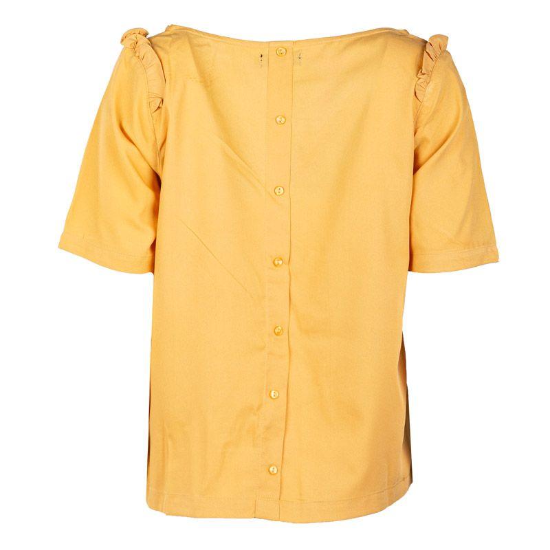 Однотонный топ с V-образным вырезом и воланами на плечах Женский DEELUXE 74