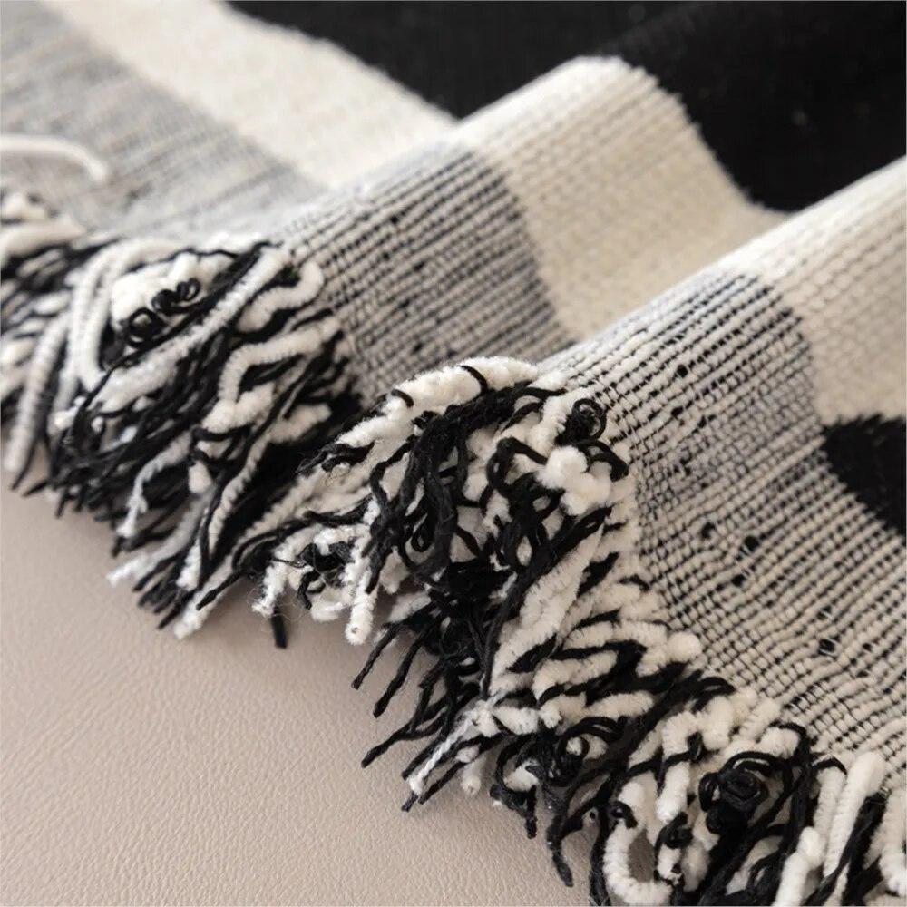 Black and White Chenille Sofa Cover for Living Room Towel Blanket Couch Cover Universal Anti-cat Scratch Sofa Slipcover