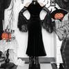 AltGoth Palace Style Готическое бархатное платье для женщин Хэллоуин Fairycore Grunge кружевное пэчворк халтер с высокой талией корсетное платье праздничная одежда