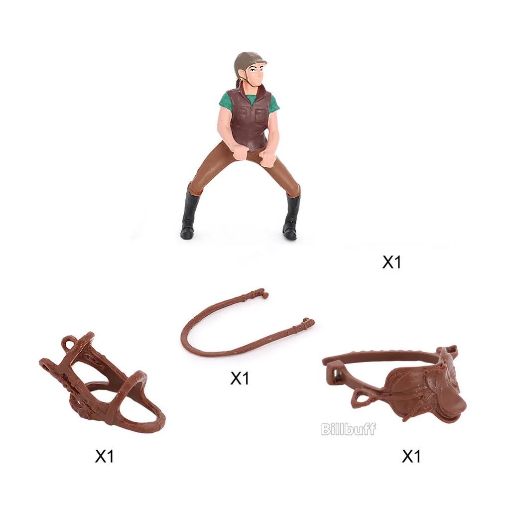 DIY Horse Race Model Horseman Farm stable Animal Figurines Action & Toy Figures ABS Emulation Toys for Children Christmas Gift