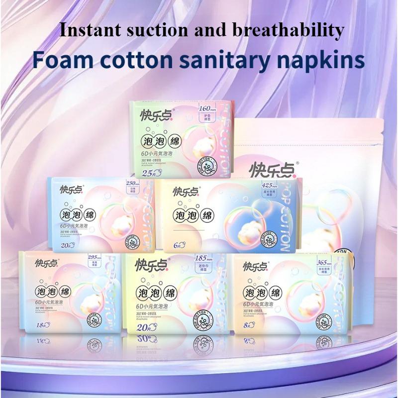 Happy Point Bubble Foam Sanitary Napkins for Daily and Night Use Breathable and Comfortable Close Fitting Women's Pad Protection
