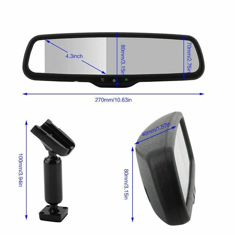 Lastbus Car Rear View 4.3" LCD OEM Mirror Monitor with Backup Camera Parking Reverse Kit