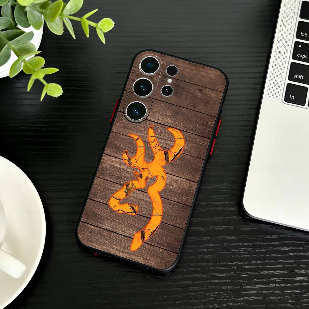 Deer Hunting Camo Phone Case For Samsung S26,S25,S24,S23,S22,S30,S21,Ultra,Plus,FE 5G Black Soft Cover