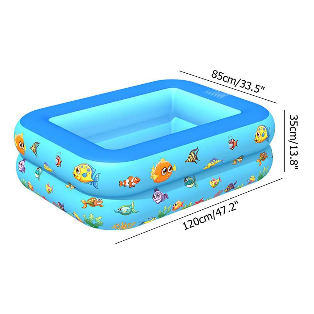 Inflatable Swimming Pool Square Swimming Pool Children Inflatable Pool Bathing Tub Baby Kid Home Outdoor Large Swimming