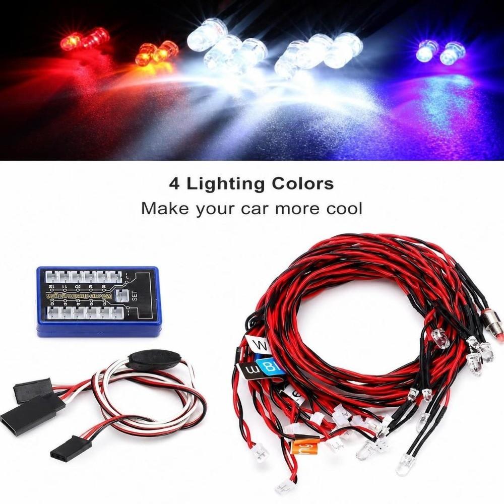 12 LED RC Car Lighting Kit 4.8-6V DC RC Vehicle Headlights  for 1/10 1/8 RC Truck