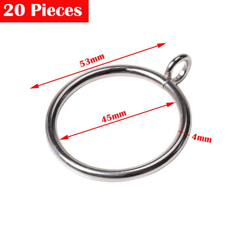 Оптовые Аксессуары для Штор Европейский Простой Серебристый Римский Круг Железное Кольцо Диаметр 45 мм Для Карниза Крючки Зажимы