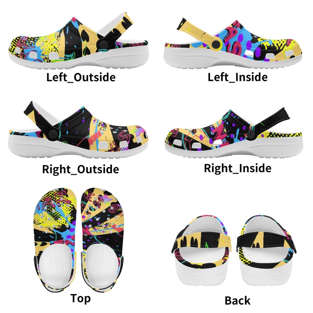 Breathable EVA Clogs Women Men Color Printed Lightweight Slip On Garden Shoes Beach Pool Home Bathroom Sandals Beach Pool Wear