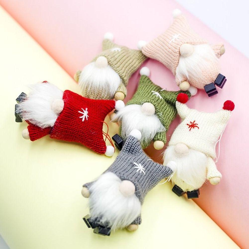 3 шт. Рождественский мини-подвеска в виде гнома в скандинавском стиле, мягкая безликая подвеска в виде Рудольфа, милая фигурка эльфа-гнома на Новый год