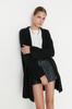 Women's Fashionable Stylish Cardigan Black Wide Fit Soft Textured Knitwear Cardigan